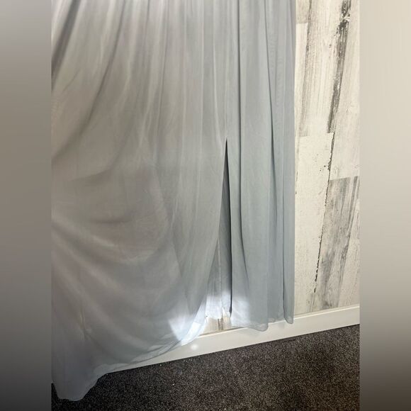 David’s Bridal One-Shoulder Lace Chiffon Gown – Misty Blue – Size 16 – NWT - Picture 8 of 8